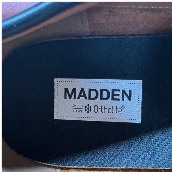 STEVE MADDEN Mister Women's 8 Black Leather Loafer Lug Sole Horse Bit Slip On - Picture 12 of 13